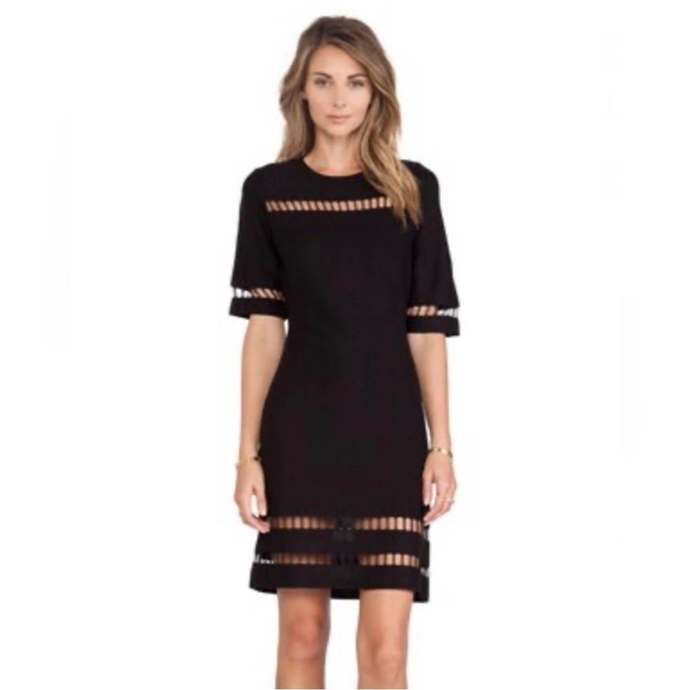 Revolve JOA Los Angeles Long Knit Black Dress Size Small